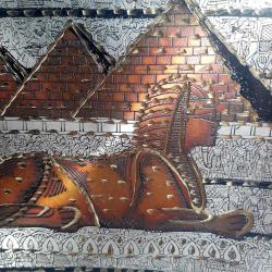 Bakır Tabak, Türk Tabağı, Renkli Etnik, Dekoratif Tabak, Mısır Firavunu Resimli