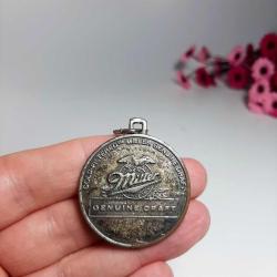 Vintage Miller Marka Anahtarlık Ucu, Gümüş Rengi, Retro Anahtarlık Ucu