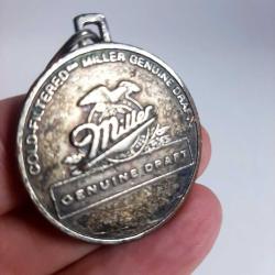 Vintage Miller Marka Anahtarlık Ucu, Gümüş Rengi, Retro Anahtarlık Ucu