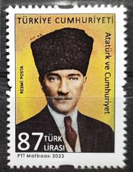 2023 ATATÜRK VE CUMHURİYET KONULU RESMİ POSTA PULU MNH