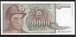 ** YUGOSLAVYA ( 20.000 * DİNARA ) 1987 - ÇİL