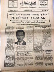 ÇORUM  HÜR YOL GAZETESİ YEREL TAŞRA BASINI   -  9 HAZİRAN 1959 YIL :5 SAYI :1007- Emlak Kredi Bankası  Yapacağı  İş Hanı 76 Bürolu  Olacak -  Öğretmen Okulunun Hazırladığı  Müsamere -