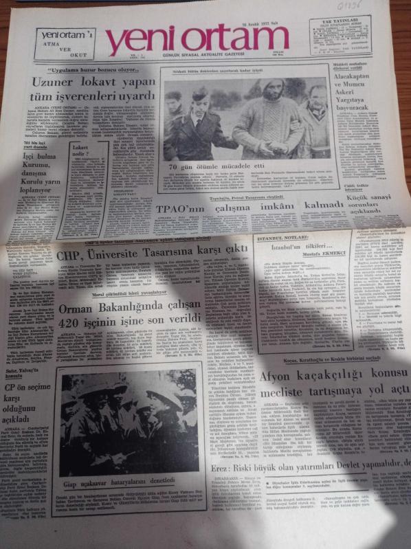 Yeni Ortam Gazetesi 26 Aralık 1972 Kemal Bisalman Mustafa  