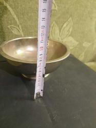 YUNANCA YAZILI DAMGALI AYAKLI BAKIR ŞEKERLİK 16 CM ÇAP