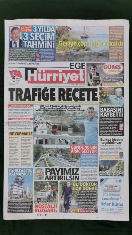 Hürriyet Ege Gazete 17 Eylül 2016 Trafiğe Reçeye İtalya nın Eski  