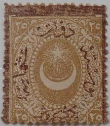 1868 AYYILDIZLI (DULOZ) TAKSE PULLARI III.TİP ÇERÇEVE VE SÜRŞARJLI KAHVERENGİ İSFİLA NOSU 61 OLAN ŞARNİYERLİ PULDUR 2024 ŞARNİYERLİ KATALOK DEĞERİ;2.000.00TL CCC1R2 ÇOK NADİR