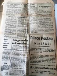DÜZCE  DÜZCE POSTASI  GAZETESİ   İNSAN HAKLARI DAVAMIZDIR  YEREL  TAŞRA BASINI -   6 Haziran 1966 YIL :16 SAYI :3226- Seçimleri Adalet Partisi Ezici Çoğunlukta Kazandı - Cedidiye Mahallesi  Muhtarlığını  A. P  lilerce  tutulan  Yunus Yeşildağ  Kazandı - Gümüşpala  Unutulmaz - Adalet  Partisi Bu Sabah Ki Neticelere  Göre 1, 700,000 Rey Aldı -  Teknik  aletlerde harita yapmanın  karayollarındaki büyük faydaları -  Hatıralar Yaşadıkça  Çeviren  : Müneyre Gültekin  Yazan : F. Yerby -  -Savcı  kardeş katilini  idamlık Meryem 'in beraatini   istedi - Bozguncular  ve Casusular -  Nüfus   gıda insan oğlunun  geleceği -