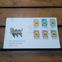 PTT İLK GÜN ZARFI / PTT ÇALIŞMALARI (POSTA KODU) / 6 PULLU 04.09.1985