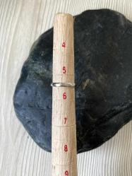 VİNTAGE ATOM TAŞLIYÜZÜK TEK TAŞ PIRLANTA METAL YÜZÜK NO56