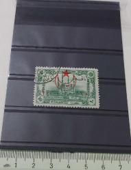 1914 SÜRŞARJLI EDİRNE TAKSE PULLARI ÜZERİNE AY VE BEŞ KÖŞELİ YILDIZ SÜRŞARJLI POSTA PULLARIDAN İSFİLA NOSU 691 OLAN DAMGALI ORİJİNAL PULDUR SS2P3 ÇOK NADİR