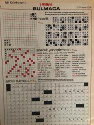 Milliyet Bulmaca Gazetesi , 27 Kasım 2005 , Şebnem Ferah , Büyük Çengel Bulmaca , Zeka Oyunları , Sözcük Yerleştirmece , Mozaik , Şifreli Bulmaca , Uzman Bulmaca , Güncel Bulmaca , Kolay Bulmaca , Sözcük Avı , Petek Bulmaca