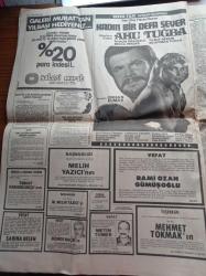 Hürriyet Gazetesi - 9 Aralık 1984 - Yılın Olay Filmi Kadın Bir Defa Sever - Ahu Tuğba - Emel Sayın'a Şeyh Kısmeti - Kaptan Cousteau Gökova'yı Öldürmeyin - Süha Kutlu - Türk İş Güçlü Azınlık Korunuyor - Yurtlar YÖK'e Devredilecek - - Sümerbank - Galatasaray Tekmeden Yıldı -  Mustafa Denizli - Efes Pilsen