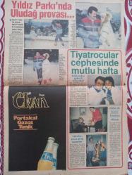 Haftanın Sesi Haftalık Magazin ve Siyasi Aktüalite Gazetesi önlü arkalı 2 sayfa 4Mart 1983 Türkan Şoray-Nazan Şoray-Sevim Tuna-Halit Pekpak-Nisa Serezli-Tolga Aşkıner-Altan Erbulak-Füsun Erbulak -Elvan Gazoz reklamı 36*56 cm