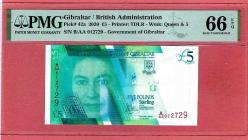CEBELİTARIK GIBRALTAR 5 Pounds, 2020 p42a ÇİL