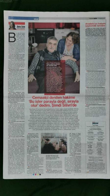 Hürriyet Pazar Gazete 11 Aralık 2016 Halit Ergenç Bergüzar Korel  