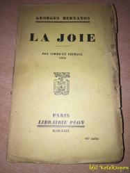 Georges Bernanos - LA JOİE - Librairie Plon - Fransızca Kitap (Hafif Yıpranmış)
