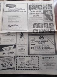 Hürriyet Gazetesi - 31 Ekim 1979  Jane Fonda'nın Gözü Açıldı - Eti Bisküvi Reklamı - Gripin Reklamı - Erzurum Barcıları Nefes Kesiyor - Avustralya Hükümetine Karşı Tek Başlarına Savaş İlan Eden İki Türk'ün Hayatı Filme Alınıyor - Ünlü Müzisyen Wagner - Türk Hava Kurumu - Türkiye İmar Bankası - Türk Pirelli - Kale Kilit - Nüzhet Kulaksızoğlu - Evyap Kuruluşları - Uğurlu Mağazası