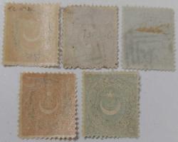 1868 AYYILDIZLI (DULOZ) TAKSE PULLARI III.TİP PULLAR İSFİLA NUMARASI 46-47-48-49-50 OLAN PULLARDIR 2024 KATALOK DEĞERİ;???TL DİR DDD3A2 ÇOK NADİR