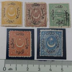 1868 AYYILDIZLI (DULOZ) TAKSE PULLARI III.TİP PULLAR İSFİLA NUMARASI 46-47-48-49-50 OLAN PULLARDIR 2024 KATALOK DEĞERİ;???TL DİR DDD3A2 ÇOK NADİR