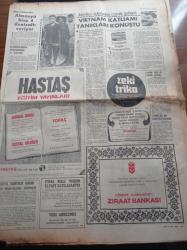 Milliyet Gazetesi - 22 Kasım 1969 - Kazım Özalp Atatürk'ü Anlatıyor - Vietnam Katliamı Tanıkları Konuştu - Hippiler Diyor Ki Amerikan Tanrısı Para Avrupa Dini Çalışmak - İsmail Cem - Atış Yarışmasında 1. Hava Kuvvetleri Şampiyon - Karaoğlan - Suat Yalaz - Asfalt Osman Kibarın Namı Yayılıyor