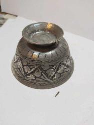 M2---BİTKİ DESENLİ ANTİKA BAKIR KASE