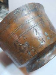 M2----ÇİVİ İŞİ DESENLİ OSMANLI BAKIR KASE