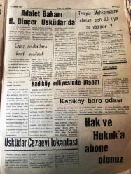 İSTANBUL HAK Ve HUKUK  GAZETESİ  ADALET MÜLKÜN TEMELİDİR YEREL TAŞRA BASINI - 27 KASIM 1967 YIL :6 SAYI:36 Baro Başkanı : Bir Avukat tevkif eden hakim karşısında bütün Türk avukatlarını bulacaktır dedi - Ferruh Dereli 'nin  Masonluğu  Baro  Başkanlığına  Mani Midir ?- Sivri Sakallı Athenogoras  Efendi - Özel  Okular  Devletleştirilmeli  - Gazetemiz  PTT Aleyhinde Dava Açtı - Ankara Hukuk Fakültesi  - Ferruh Bozbeyliye Çekilen  Telgraf - Adalet Bakanı H. Dinçer  Üsküdar da - Genç Avukatlara Kredi  Verilecek -  Temyiz Mahkemesine  Atanan Son 30  Üye Ne Yapıyor  ?- Paris 'ten Notlar - Baronun Parası Ve Lokali -Sırrı  Coşkun Erzurum dan Bildiriyor - Mösye Claude Lussan İstanbul 'a Davet Edilecek -Masonluk  Red Sebebi  Olabilir mi ? -Her Geçen Gün İsrail Aleyhine İşlemektedir - Rodos ve İngiltere -
