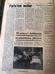 İSTANBUL HAK Ve HUKUK  GAZETESİ  ADALET MÜLKÜN TEMELİDİR YEREL TAŞRA BASINI - 27 KASIM 1967 YIL :6 SAYI:36 Baro Başkanı : Bir Avukat tevkif eden hakim karşısında bütün Türk avukatlarını bulacaktır dedi - Ferruh Dereli 'nin  Masonluğu  Baro  Başkanlığına  Mani Midir ?- Sivri Sakallı Athenogoras  Efendi - Özel  Okular  Devletleştirilmeli  - Gazetemiz  PTT Aleyhinde Dava Açtı - Ankara Hukuk Fakültesi  - Ferruh Bozbeyliye Çekilen  Telgraf - Adalet Bakanı H. Dinçer  Üsküdar da - Genç Avukatlara Kredi  Verilecek -  Temyiz Mahkemesine  Atanan Son 30  Üye Ne Yapıyor  ?- Paris 'ten Notlar - Baronun Parası Ve Lokali -Sırrı  Coşkun Erzurum dan Bildiriyor - Mösye Claude Lussan İstanbul 'a Davet Edilecek -Masonluk  Red Sebebi  Olabilir mi ? -Her Geçen Gün İsrail Aleyhine İşlemektedir - Rodos ve İngiltere -