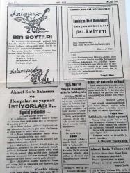 ESKİŞEHİR  YEŞİL NUR GAZETESİ YEREL TAŞRA BASINI -9 OCAK  1953  YIL :3 SAYI :25 - Sabatay Sevi Dölü  , Avratpazarcısı   VATAN 'sız Paçavraya -İnsan  yazan : Salahaddin  Erkap -  Mehmet Akif  Allahsızlar ve  Biz -Bir Nesli Böyle Mahvettiler   Fazlıoğlu Cemal Oğuz -Bir Soytarı - Ahmet  Emin Salamon   ve Hem paraları  ne yapmak  istiyorlar ?-Ahmet  Necati  Yücekutlu  Komünizm Nasıl Durdurulur ?