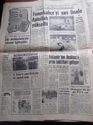 Hürriyet Gazetesi - 8 Mayıs 1969 - Asrın En Komik Yarışı - Yargıtay Ve Üniversite Üyelerinin Katıldığı Yürüyüş Olaysız Geçti - ODTÜ Öğrencileri Rektör Kemal Kurdaş'ı Anıtkabir'e Sokmadı - Yargıtay Başkanı İmran Öktem'in Cenazesinde Silah Çeken Tuğgeneral Nabi Alpartun Hakkında Soruşturma Açıldı - Aygaz Getiriliyor