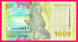 ENDONEZYA Indonesia 1000 Rupiah 2022 NEW P 162 UNC ÇİL