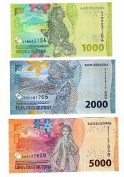 ENDONEZYA INDONESIA 1000-2000-5000 RUPIAH 2022 3 PCS SET UNC ÇİL