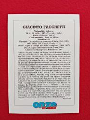 Giacinto Facchetti - İnter - Onze Mondial Football Collection Photo Card - 14X10 cm - Futbol Koleksiyon Fotokart