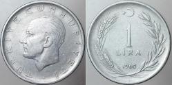 TÜRKİYE CUMHURİYETİ 1 LİRA 1960.