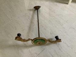 ANTİKA PİRİNÇ İKİ KOLLU AVİZE