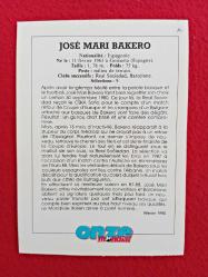 Jose Mari Bakero - Onze Mondial Football Collection Photo Card - 14X10 cm - Futbol Koleksiyon Fotokart