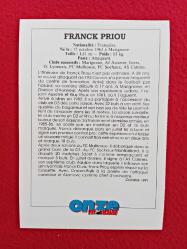 Franck Priou - Onze Mondial Football Collection Photo Card - 14X10 cm - Futbol Koleksiyon Fotokart