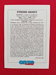 Etienne Mendy - Onze Mondial Football Collection Photo Card - 14X10 cm - Futbol Koleksiyon Fotokart