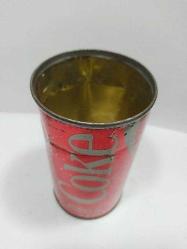 P57----1970'LER TENEKE METAL COCA COLA KUTU COLA-AĞZI AÇILMIŞ