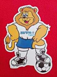 EURO 96 England Football Card Mascot, Lion - 21x16 cm - Futbol Koleksiyon