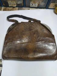 Antika yılan derisi kadın el çantası