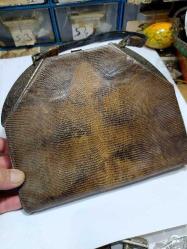 Antika yılan derisi kadın el çantası