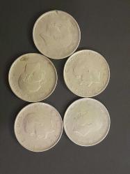 TÜRKİYE CUMHURİYETİ 1 LİRA 1964 1966 1967 5 ADET