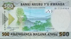 RUANDA 500 Francs, 2019 ÇİL
