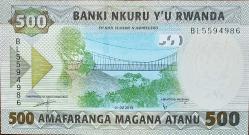 RUANDA 500 Francs, 2019 ÇİL