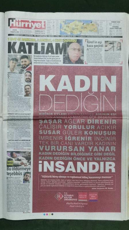 Hürriyet Gazete 8 Mart 2019 Mina nın Çocukları Mina Başaran Recep  