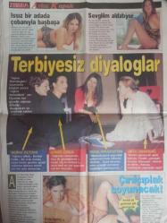 Zımba Türkiye'nin En Delikanlı Haftalık Magazin Gazetesi - 8 Ocak 2003 - Sayı:6 - Seda Sayan - Lezbiyen Şarkıcıların Aşk Kavgası haberi - Soyunmasın Podyumu Bıraksın! haberi  - Güzide Duran - Açınca Birinci Oldu haberi - Çiğdem Çağrus - Sapıklarım hep arkadan vuruyor! - Kadınlarla kucak alemi! haberi - Demet Akalın - Özcan Deniz - Yıl boyunca don giymeyeceğiz haberi - Gizem Özdilli - Berna Arıcı - Arzu Pavlova - Berna Öztürk - Güner Özkul - Müge Oruçkaptan - Arzu Yanardağ - Burcu Egesoy fotoğraf ve haberi - Tam Takım Gazete