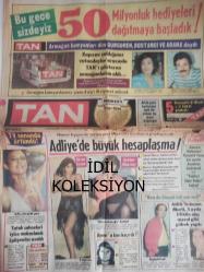 Tan Gazetesi -17 Mart 1986 - Samime Sanay - Ferdi Tayfur - Ayşen Selvi - Muazzez Balaban - Murteza Elgin - Aydemir Akbaş - Nurhan Damcıoğlu - Bahar Öztan - Kenan Evren - İsmet Erdem - Hüseyin Öztürk - Faye Dunaway - Virna Lisi - Oliver Reed - Ahmet Vardar - Kemal Kumkumoğlu - Ramazan Öztürk - Fatoş İncegüzel - Ali Kızıltuğ - Ali Doğan - Ali Baştuğ - Elmas Battal - Mevlüt Aksoy - Yasin Basatuğrul - Ertuğrul Çayıroğlu - Tolga Çizgi Romanı - Abdullah Turhan - Marlboro Sigara Reklamı - Emel Sayın - Metin Akpınar - Şener Şen - Ursula Andress - Nilüfer - Mustafa Öztürk - Gilbert Becaud - Levon Hamalyan fotoğraf ve haberi - Tam Takım Gazete