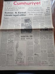 Cumhuriyet Gazetesi - 5 Kasım 1965 -  Tek Adam Mustafa Kemal - Aile Çevresinin Rolü -Kurucusu Yunus Nadi -  İlhan Selçuk - İsmail Cem - Nadir Nadi - Rumlar Namık Kemal Lisesini İşgal Ettiler - TPAO Petrol Ofisi Birliğini Sağlıyacak Tasarı Meclise Verildi - Grevciler Tan Gemisinin Halatlarını Kestiler