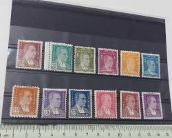 1950-1951 BEŞİNCİ ATATÜRK SERİSİ (KALIN KAĞIT) POSTA PULLARI MNH TAM SERİ 2024 KATALOK DEĞERİ; 5.500.00TL S2VVV1 NADİR